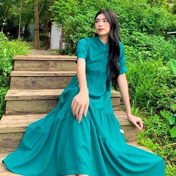 ALANTINO MIDI TRENDS WOMAN DRESS-GREEN - Picture 5 of 5